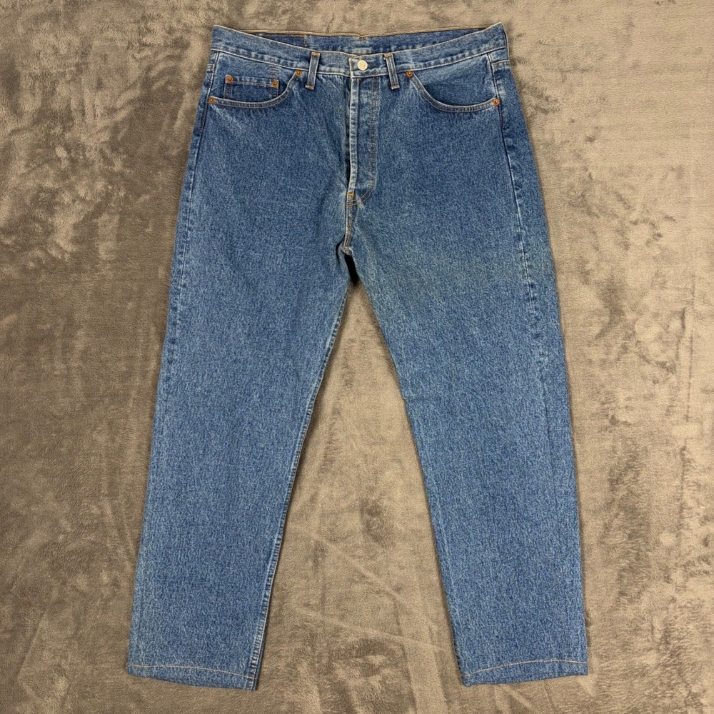 Vintage Levi's Jeans Mens 38x36 Blue 501 Original Fit Button Fly Made in USA 94'